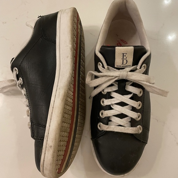 Black Leather Ellen Degeneres Sneakers - Picture 3 of 3